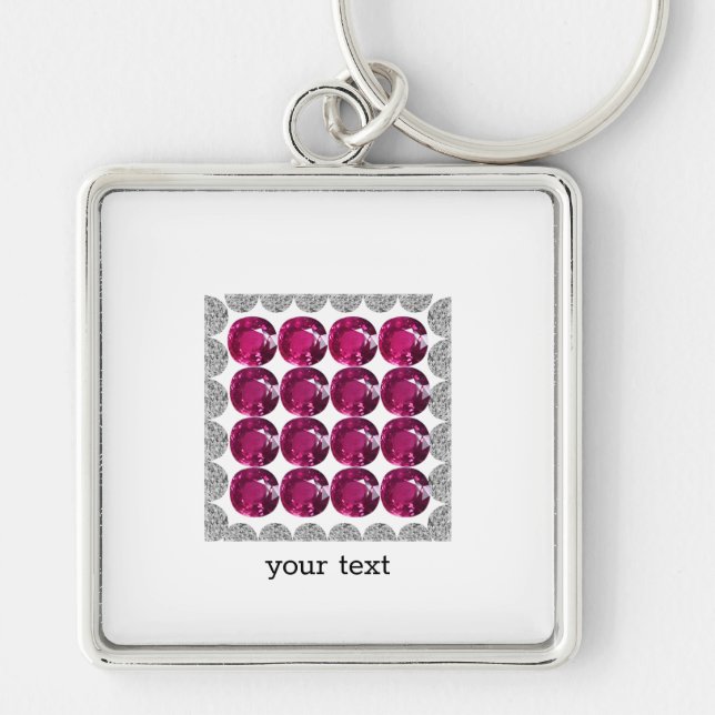 Llavero Tourmaline rosa de diamante (Frente)