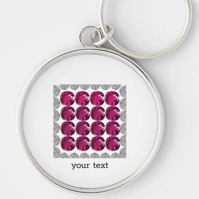 Llavero Tourmaline rosa de diamante (Frente)