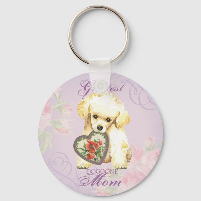 Llavero Toy Poodle Heart Mom (Anverso)