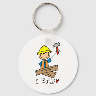 Llavero Trabajador de Construcción I Construyo Camisetas y