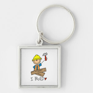 Llavero Trabajador de Construcción I Construyo Camisetas y