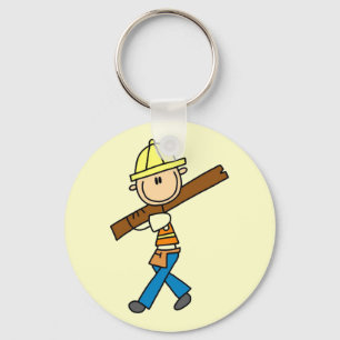 Llavero Trabajador de la Construcción con Madera