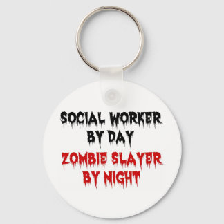 Llavero Trabajador social por día Zombie Slayer por noche