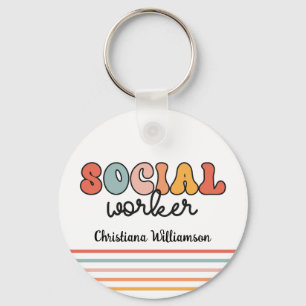 Llavero Trabajador social retro personalizado
