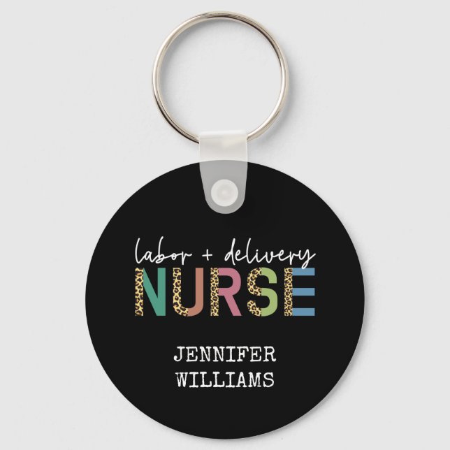 Llavero Trabajadora y enfermera de parto Cheetah leopard p (Anverso)