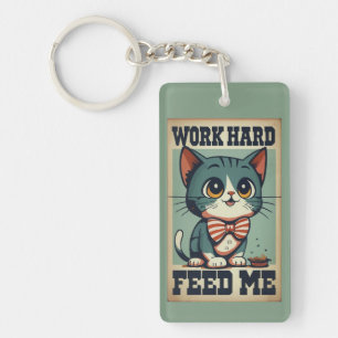 Llavero Trabajar duro gato viejo