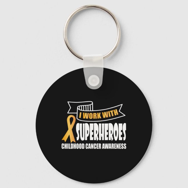 Llavero Trabajo con superhéroes Cinta Cáncer Infantil Aw (Anverso)
