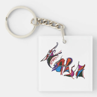Llavero Trabajo de arte personalizado en caligrafía HARSH