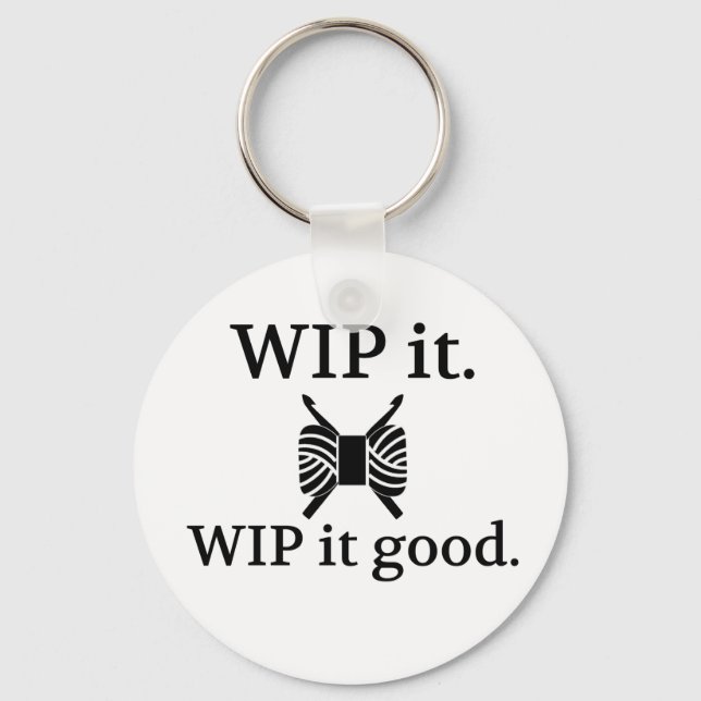 Llavero Trabajo en curso bueno - Crochet {Light} (Anverso)