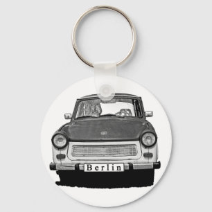 Llavero Trabant Car Front, Black and White, Berlín