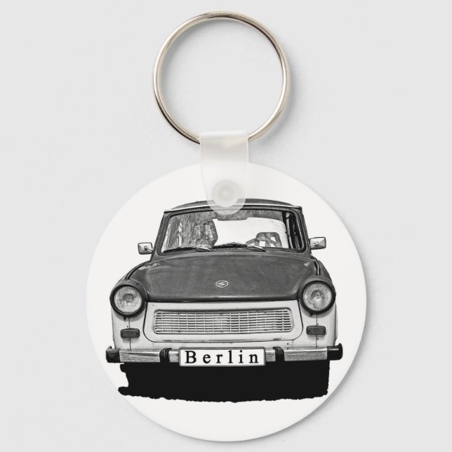 Llavero Trabant Car Front, Black and White, Berlín (Anverso)