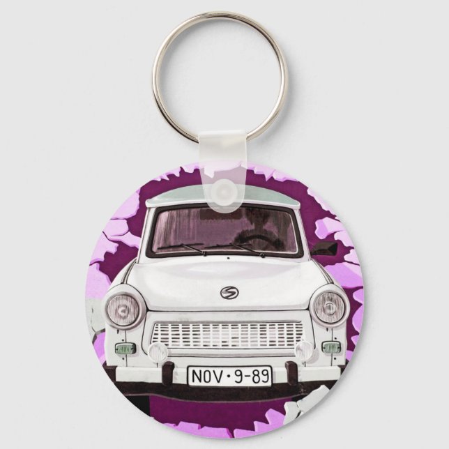 Llavero Trabant Car y Pink/Lilac Berlin Wall (Anverso)