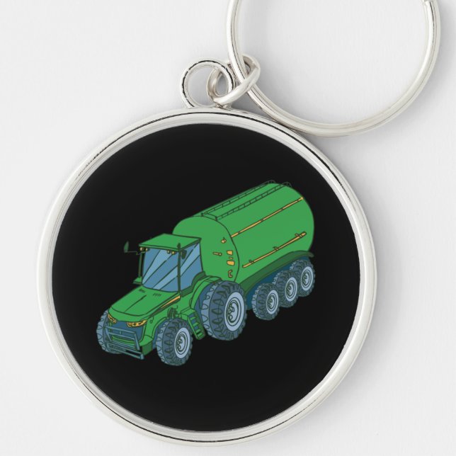 Llavero Tractor de granja verde (Frente)