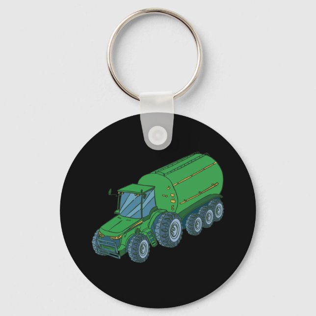 Llavero Tractor de granja verde (Anverso)