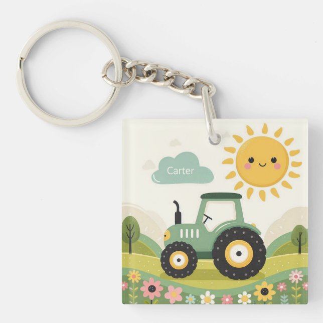 Llavero Tractor/granja personalizado (Frente)