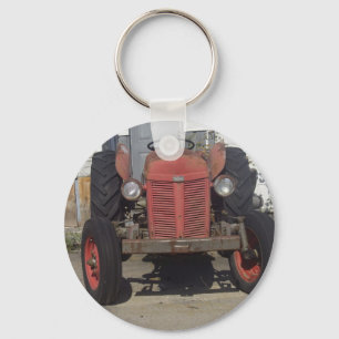 Llavero Tractor rojo viejo