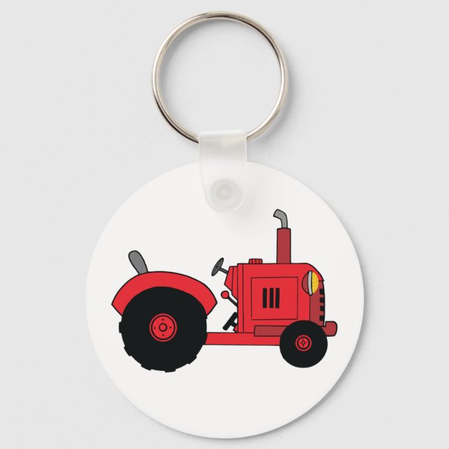 Llavero Tractor rojo vintage (Anverso)