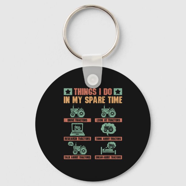 Llavero Tractors Lover 6 Things I Do In My Spare Time Funn (Anverso)