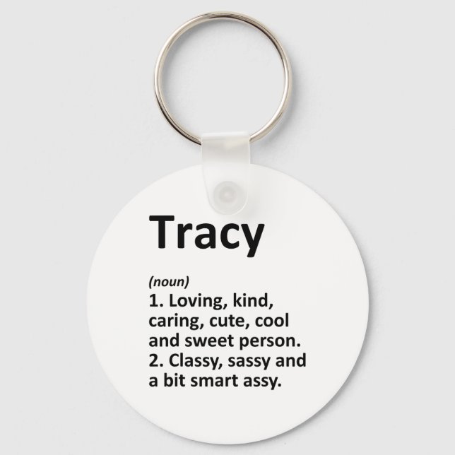 Llavero Tracy Definition Personalized Name Funny Birthday  (Anverso)
