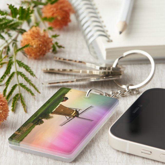 Llavero Traditional windmill under the Northern Lights (Frente Derecha)