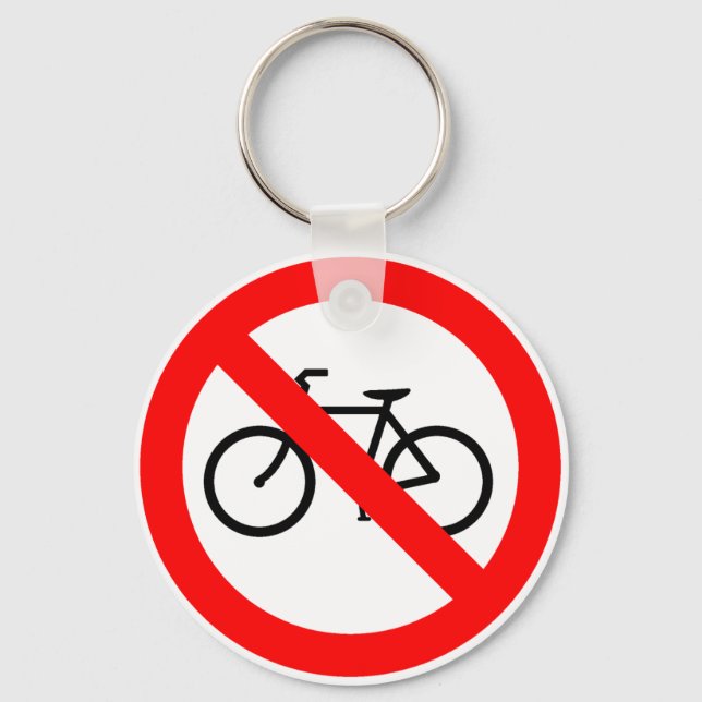 Llavero Tráfico de bicicletas Rótulo de autopista prohibid (Anverso)
