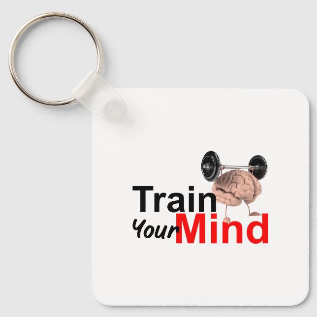 Llavero Train Your Mind Motivational Brain Workout Design (Anverso)