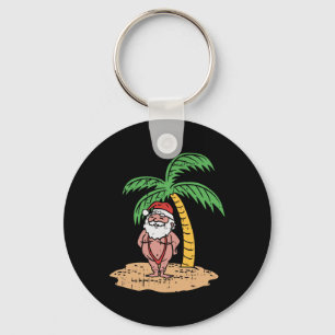 Llavero Traje de baño de verano de Santa Divertida Navidad