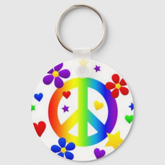 LLAVERO TRANQUILIDAD AMOR DE PAZ TIE DYE HIPPIE SYMBOL (Anverso)