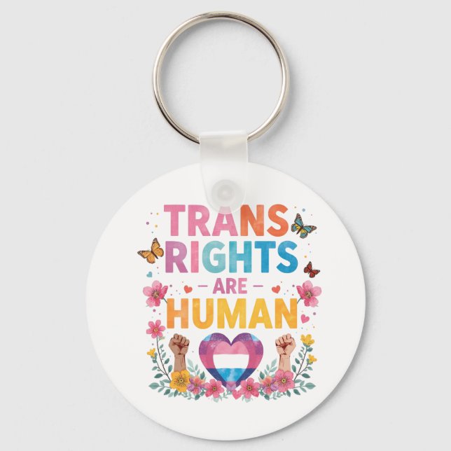 Llavero Trans Rights Are Human Rights Design | LGBTQ+  (Anverso)