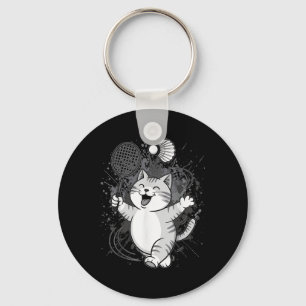 Llavero Transbordador de jugador de Cute Kitty Badminton