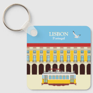 Llavero Tranvía amarillo vintage de Lisboa