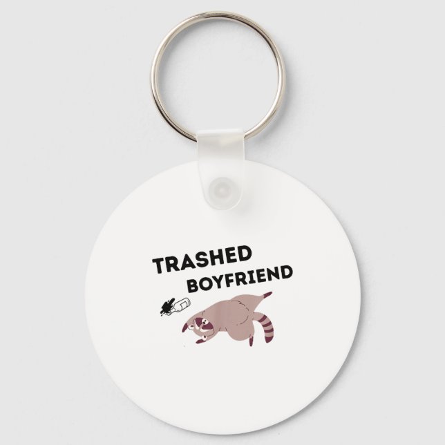 Llavero Trashed Boyfriend, Funny Trashed Panda Couples Pre (Anverso)