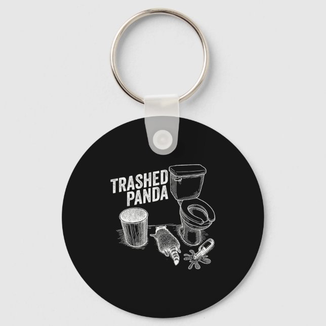 Llavero Trashed Panda Funny Drunk Racoon  (Anverso)