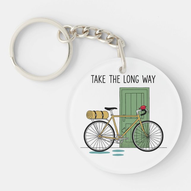 Llavero Travel Adventure Line Art – Take the Long Way (Frente)