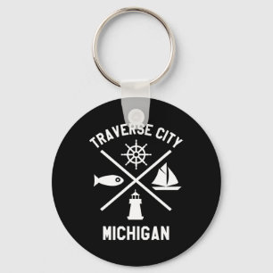 Llavero Traverse City Northern Michigan Tee Sailing Boatin