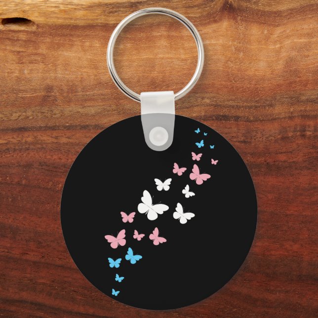 Llavero Trayecto de mariposa del Orgullo Transgénero (Anverso)