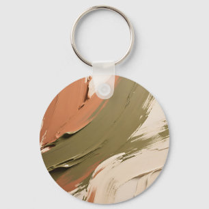 Llavero Trazos de pintura abstracta tonos neutros de la ti