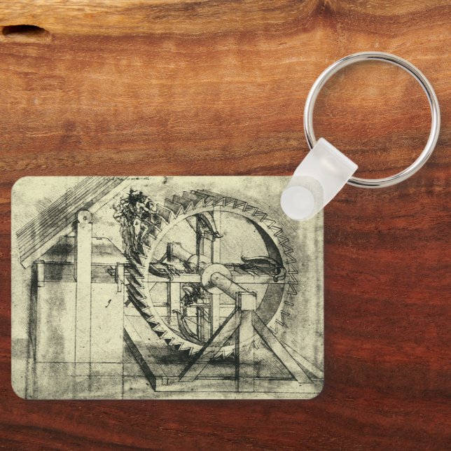 Llavero Treadmill Powered Crossbow por Leonardo da Vinci (Anverso)