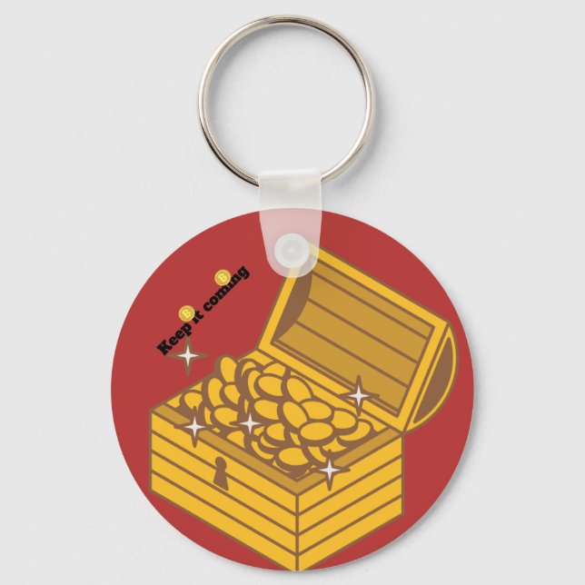 Llavero : Treasure Chest Coin Keychain con "Keep It Comin" (Anverso)