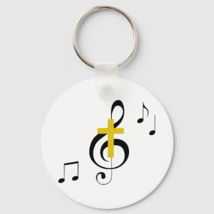 Llavero Treble Clef y Cross