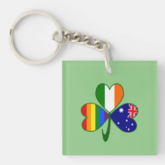 Llavero Trébol del Orgullo Gay de Australia Irlanda