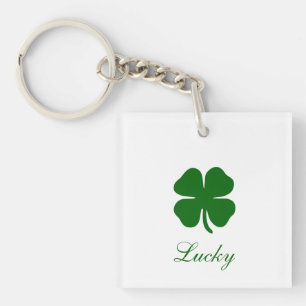 Llavero Trébol Verde Afortunado Personalizado