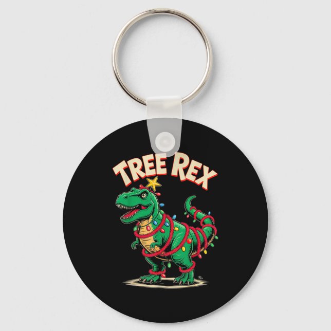 Llavero Tree Rex Christmas Costume T-rex Dinosaur Xmas Lig (Anverso)