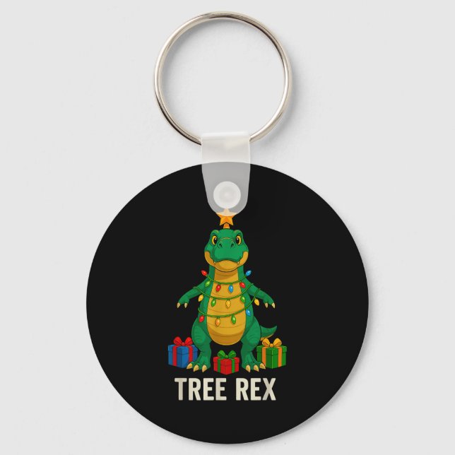Llavero Tree Rex Funny Dinosaur Christmas  (Anverso)