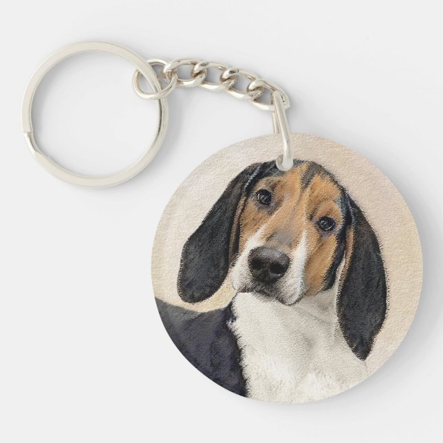 Llavero Treeing Walker Coonhound Painting - Arte original (Frente)