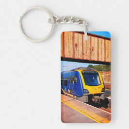 Llavero Tren azul y amarillo