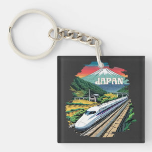 Llavero Tren de bala japonés y el Monte Fuji