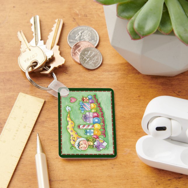 Llavero Tren de oruga de Navidades con regalo (Escritorio )