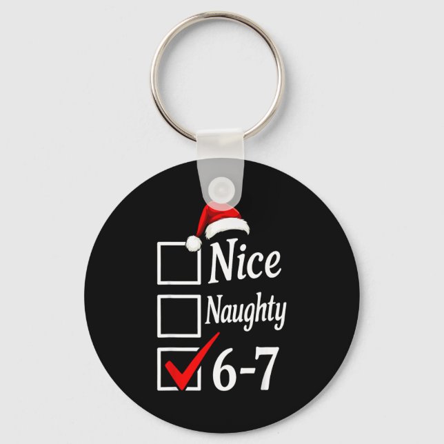 Llavero Trendy 6-7 Meme Nice Naughty 67 Christmas Funny Gr (Anverso)
