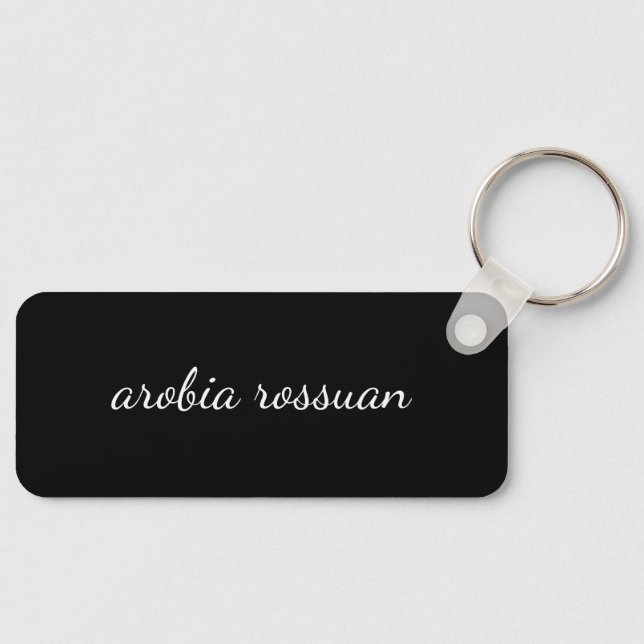 Llavero Trendy Monogram | Black Script Personalized Design (Anverso)